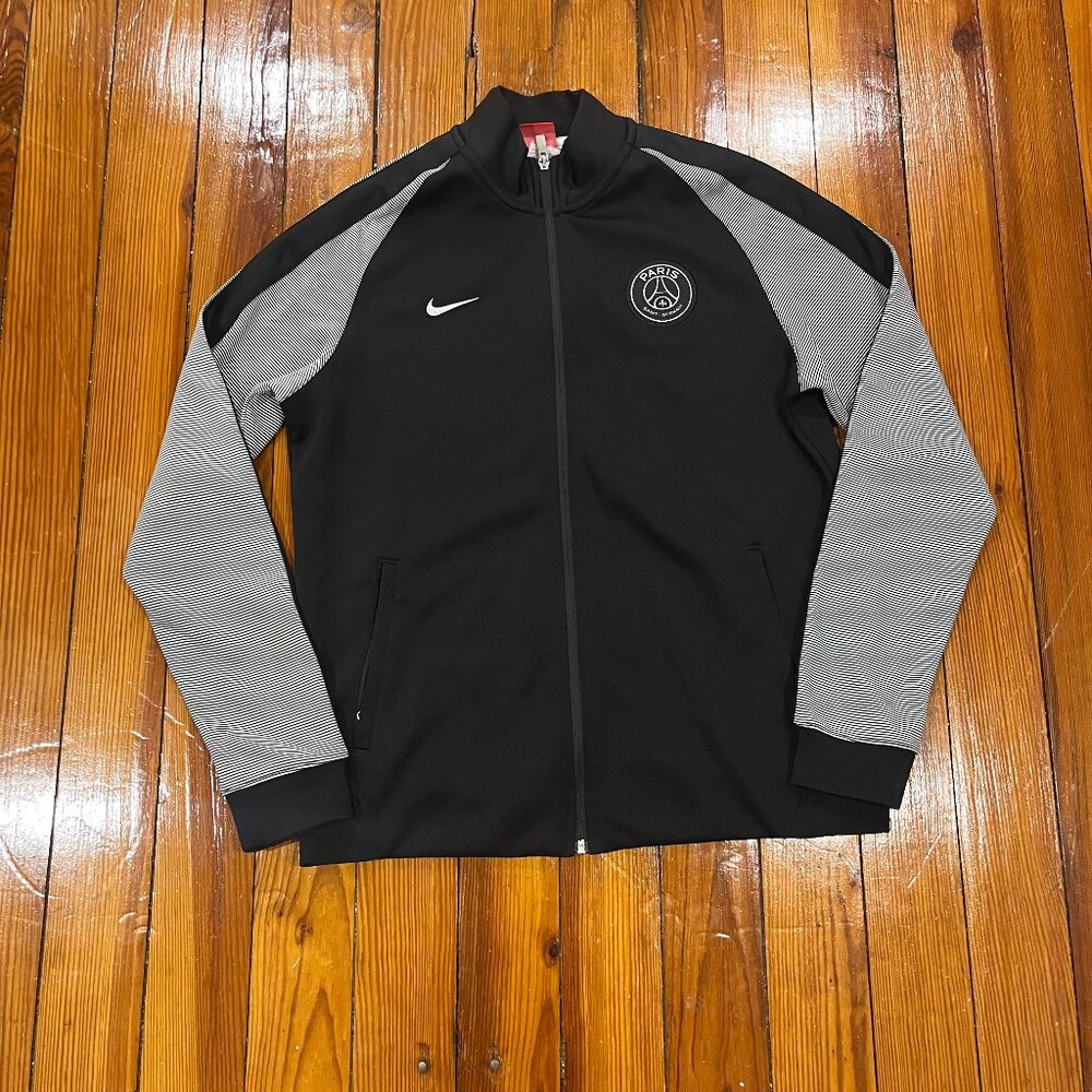 Nike x Paris Saint Germain PSG Zip Up Track Jacket Black/Gray Men's Size Large